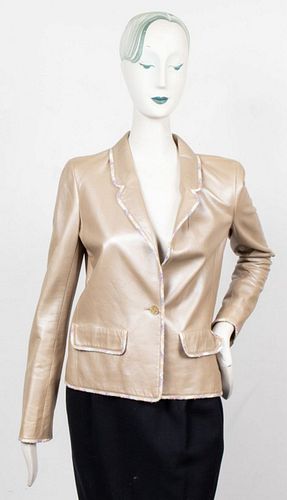 CHANEL LAMBSKIN LEATHER AND TWEED