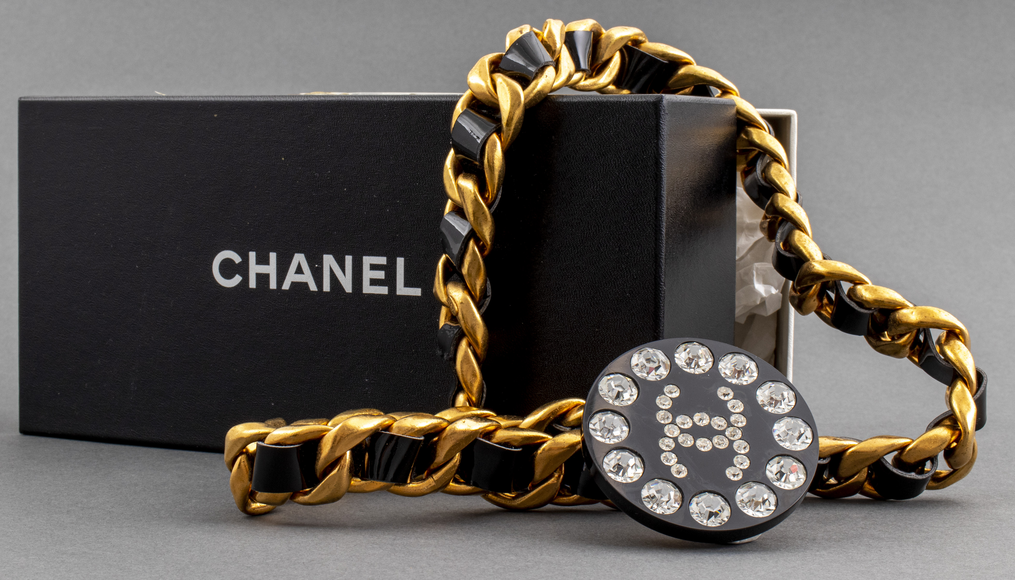 CHANEL LINK WITH BLACK LEATHER