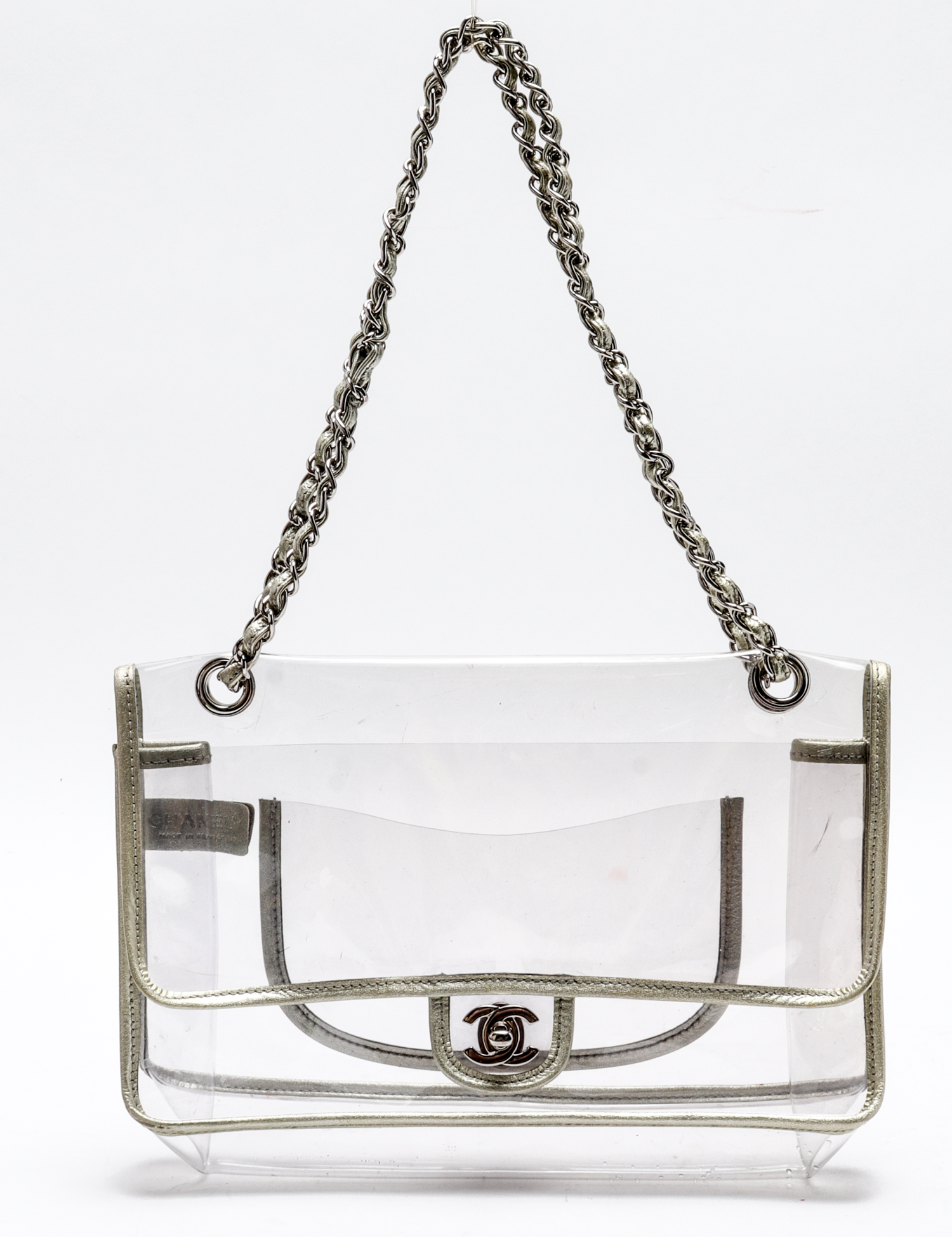 CHANEL METALLIC LAMBSKIN & CLEAR