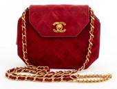 CHANEL MINI QUILTED RED SUEDE