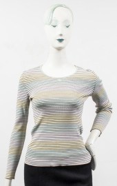 CHANEL MULTICOLOR STRIPED SWEA