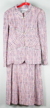 CHANEL MULTICOLORED TWEED SKIR