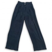 CHANEL NAVY SILK CREPE STRAIGH