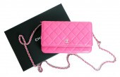 CHANEL PINK QUILTED LAMBSKIN W
