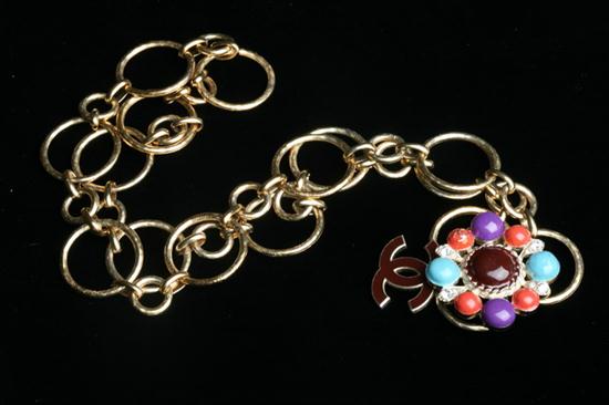 CHANEL POLYCHROME GRIPOIX GOLD-TONE