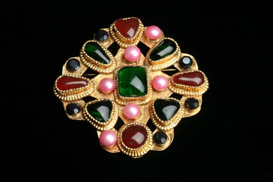 CHANEL POLYCHROME GRIPOIX GOLD-TONE