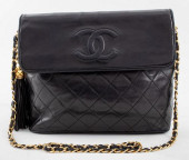 CHANEL QUILTED BLACK LAMBSKIN