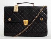 CHANEL QUILTED BLACK LEATHER B