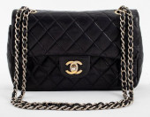 CHANEL QUILTED BLACK LEATHER F
