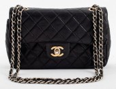 CHANEL QUILTED BLACK LEATHER F