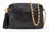CHANEL QUILTED BLACK LEATHER H