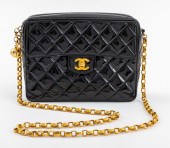 CHANEL QUILTED BLACK PATENT LE