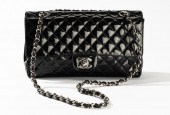 CHANEL QUILTED BLACK PATENT LE