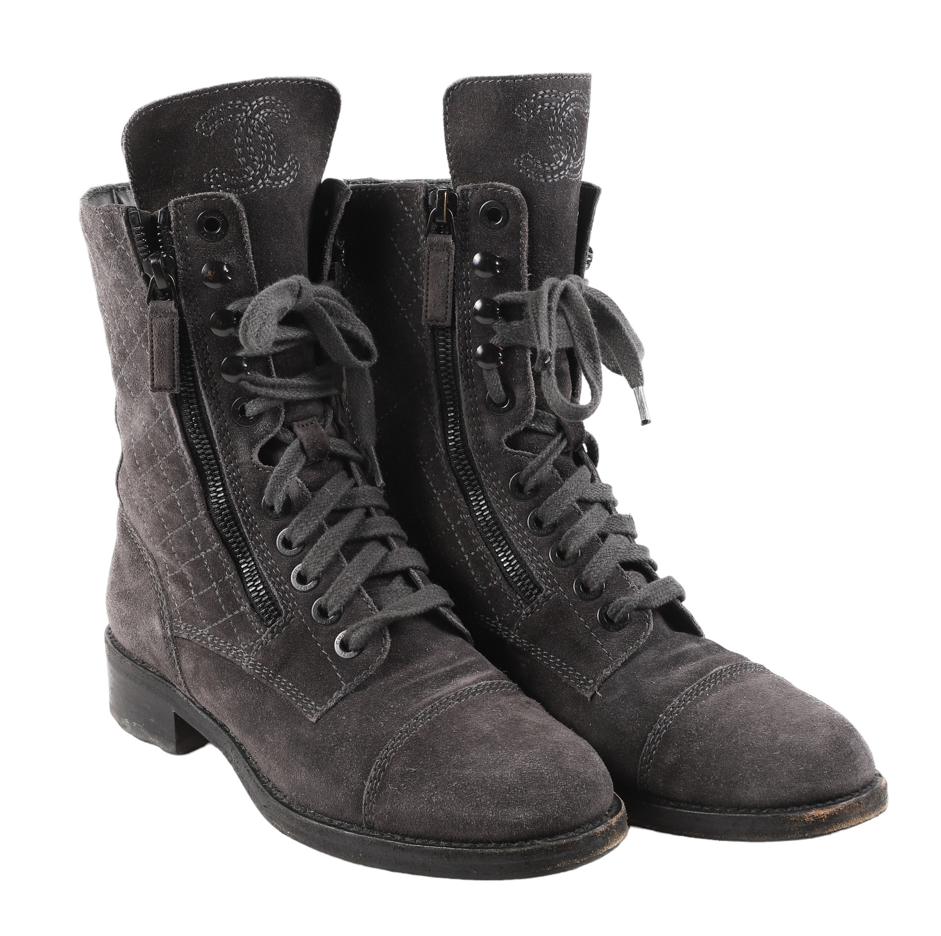 Chanel quilted grey  combat