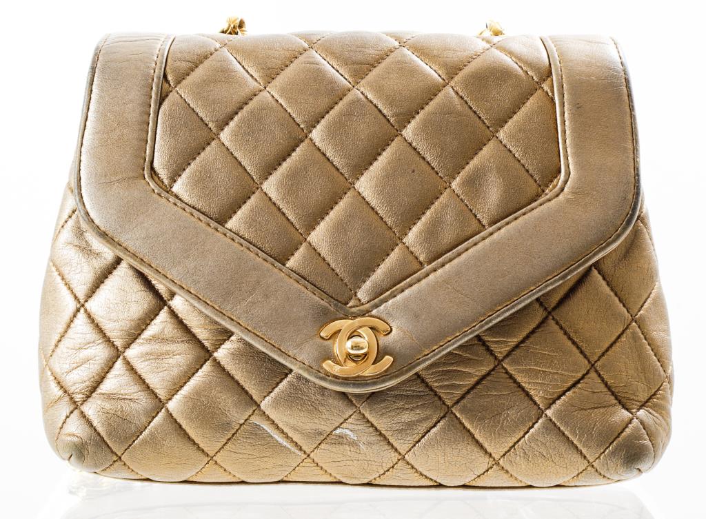 CHANEL QUILTED METALLIC LEATHER