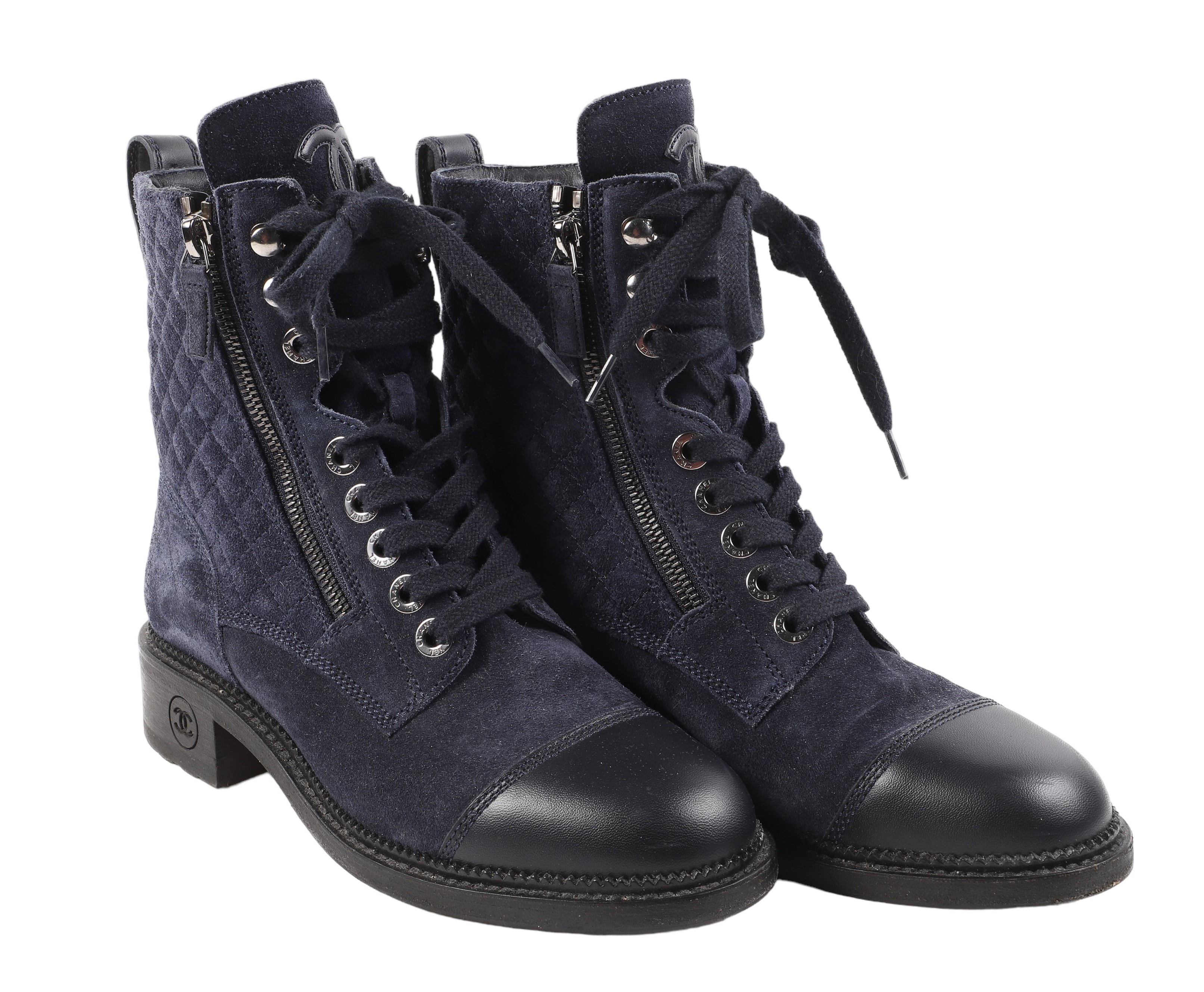 Chanel quilted navy and black