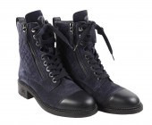 Chanel quilted navy and black