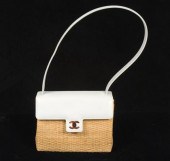 Chanel raffia and white leathe