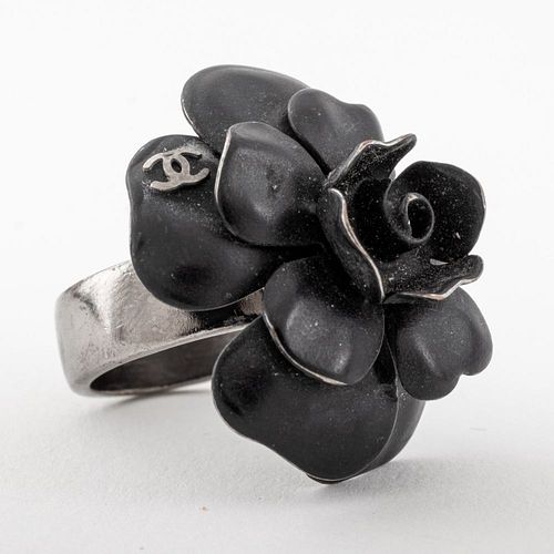 CHANEL RUNWAY CAMELLIA FLOWER RING,