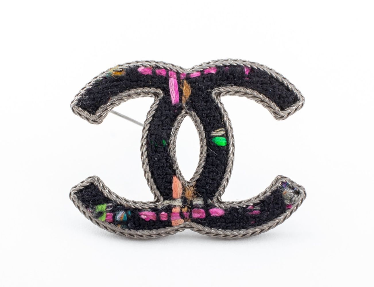 CHANEL RUNWAY FABRIC MOUNTED BROOCH