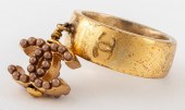 CHANEL RUNWAY GOLD-TONE RING,