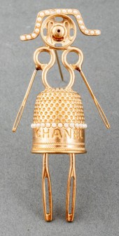 CHANEL RUNWAY GOLD-TONE SEWING