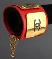 CHANEL RUNWAY LEATHER LOGO CUF
