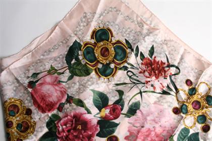 Chanel silk floral scarf   