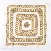 CHANEL SILK WHITE/GOLD CHAIN "
