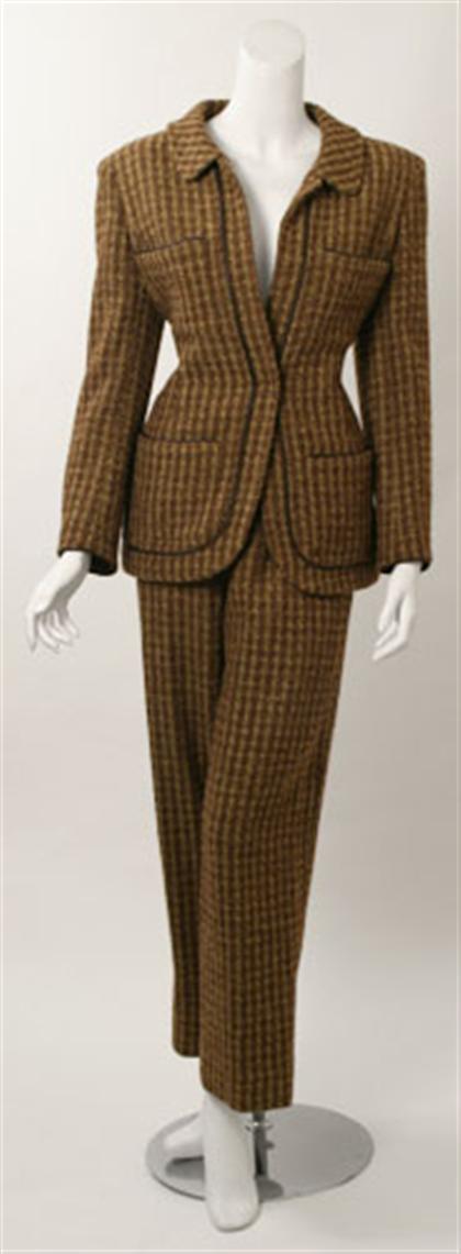 Chanel tweed pants suit    fall