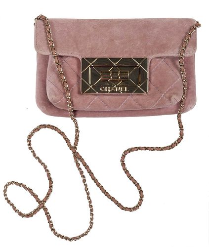 CHANEL VELVET QUILTED PINK 2.55