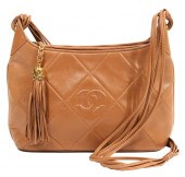 CHANEL VINTAGE BROWN LAMBSKIN