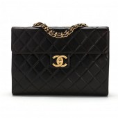 CHANEL VINTAGE QUILTED BLACK J