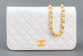 CHANEL WHITE QUILTED LEATHER F