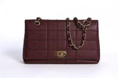 Chanel wine pebble textured le