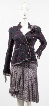 CHANEL WOOL & SILK SKIRT SUIT