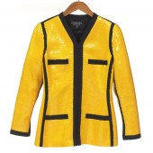 CHANEL YELLOW SEQUIN "SCUBA" H