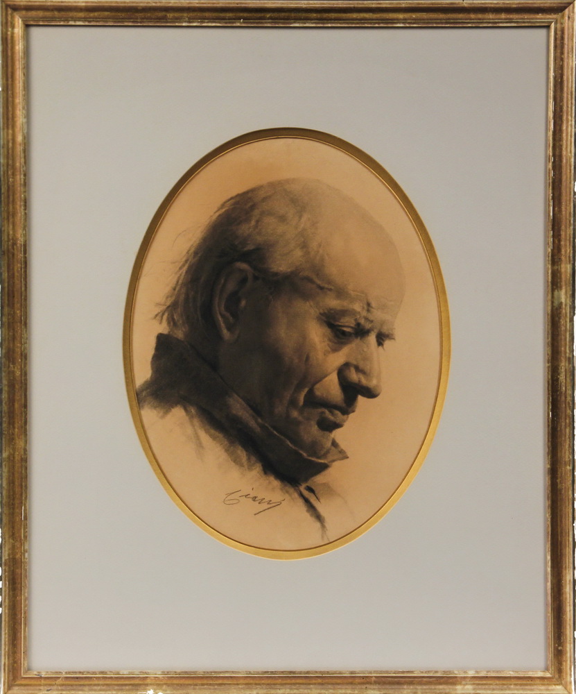 CHARCOAL PORTRAIT DRAWING SIGNED by