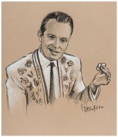 CHARCOAL SKETCH AND SIGNED PHO