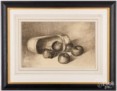 CHARCOAL STILL LIFE WITH APPLE