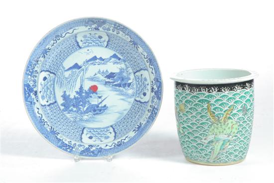 CHARGER AND JARDINIERE.  China 