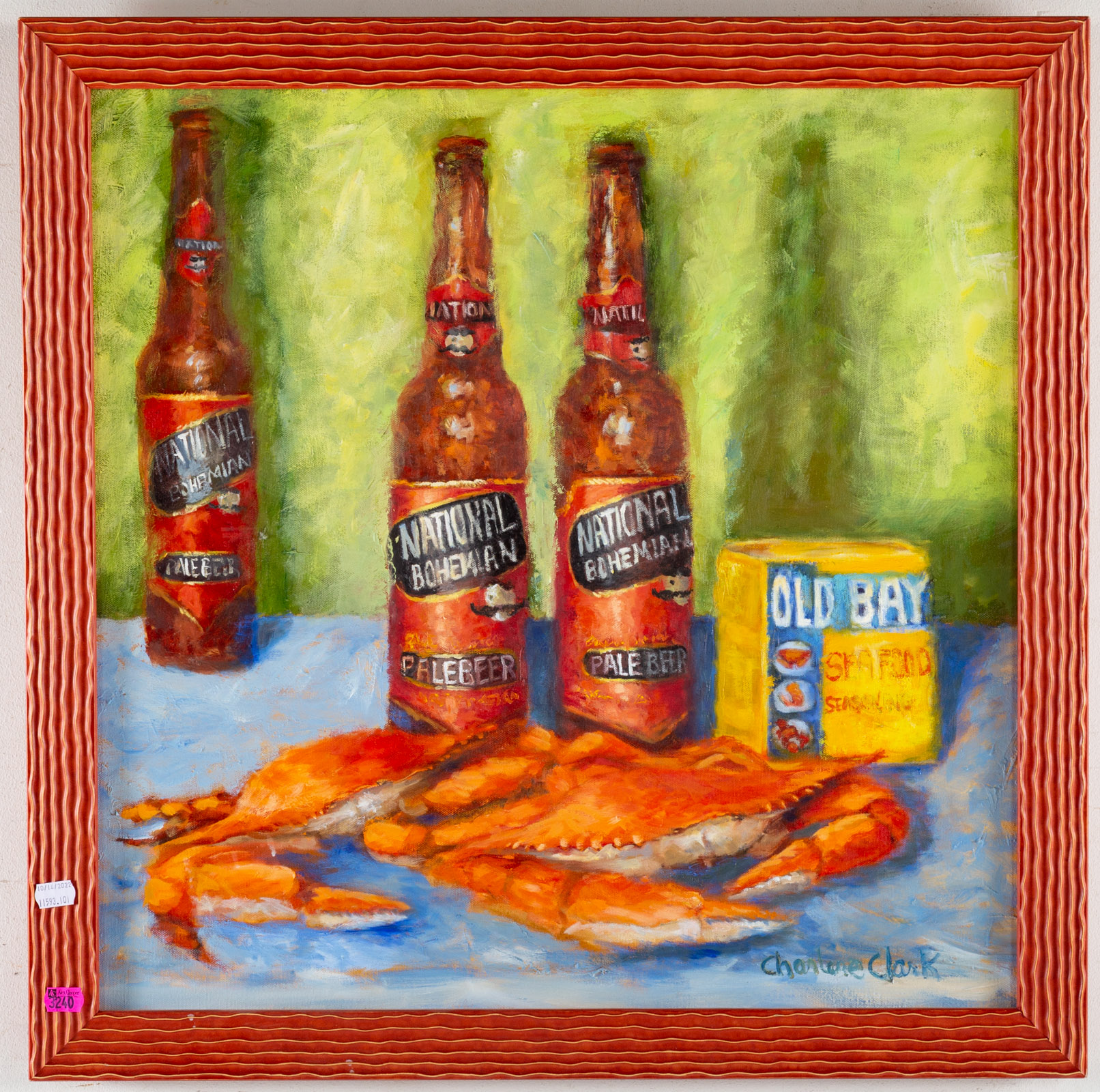 CHARLENE CLARK. CRABS AND BEER, OIL