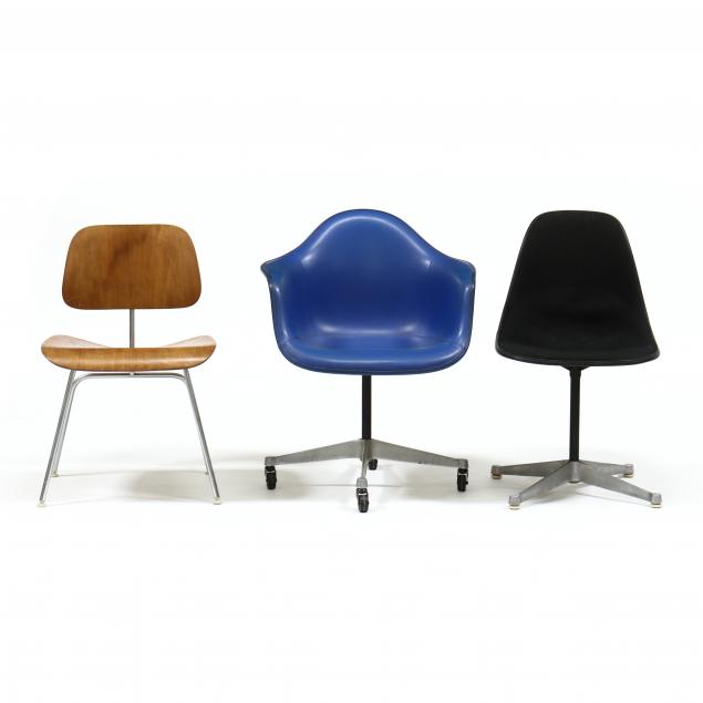 CHARLES AND RAY EAMES, THREE CHAIRS