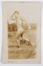 CHARLES ATLAS SIGNED NUDE RPPC