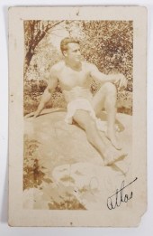 CHARLES ATLAS SIGNED NUDE RPPC
