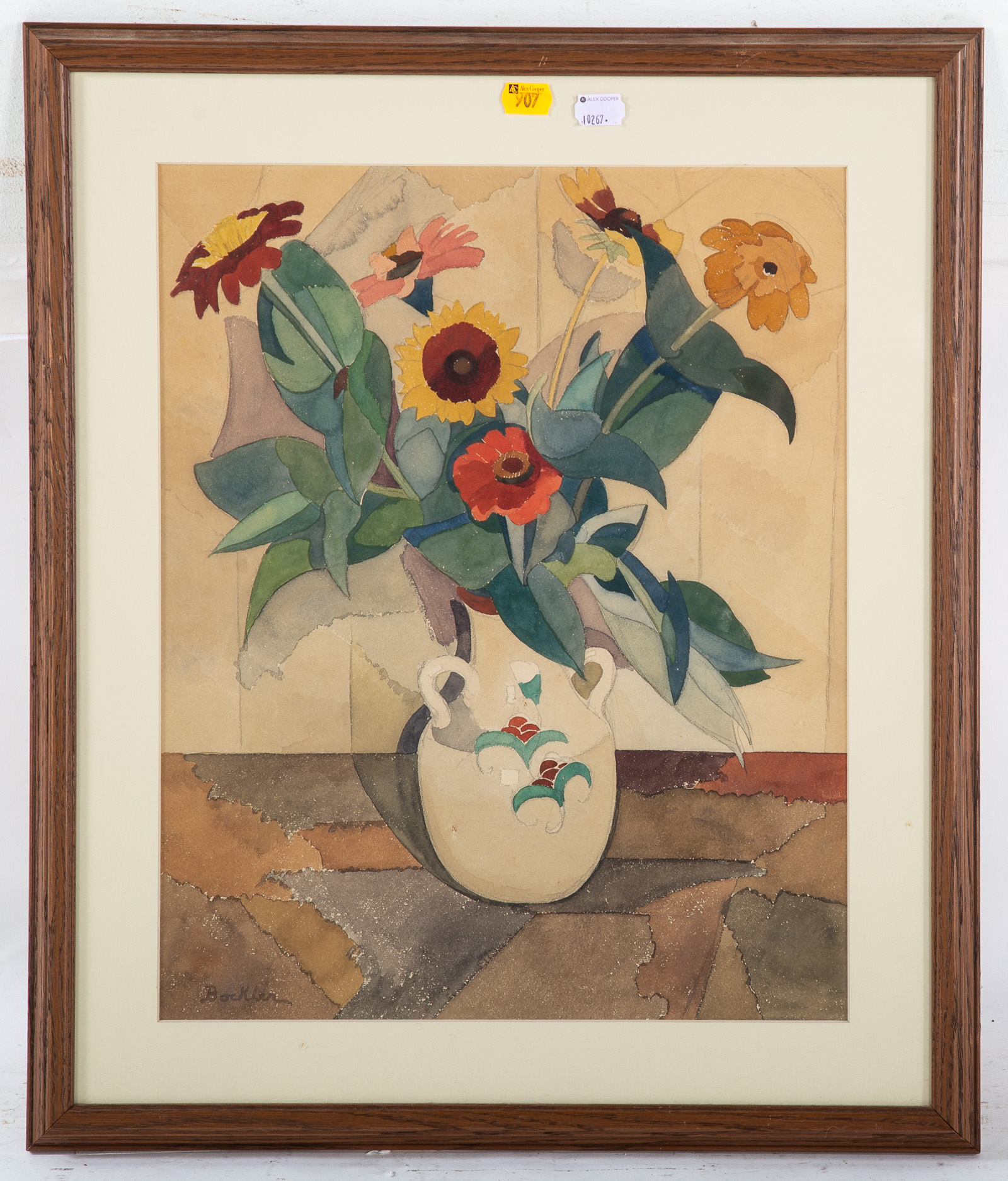 CHARLES BOCKLER. VASE OF FLOWERS,