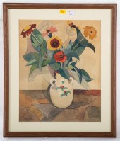 CHARLES BOCKLER. VASE OF FLOWE
