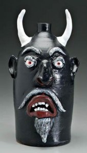Charles Brown devil jug, black