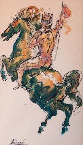 CHARLES BURDICK KNIGHT ON HORS