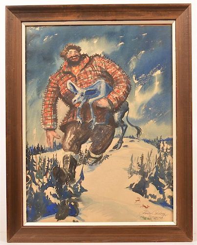 CHARLES CARLSON WATERCOLOR OF